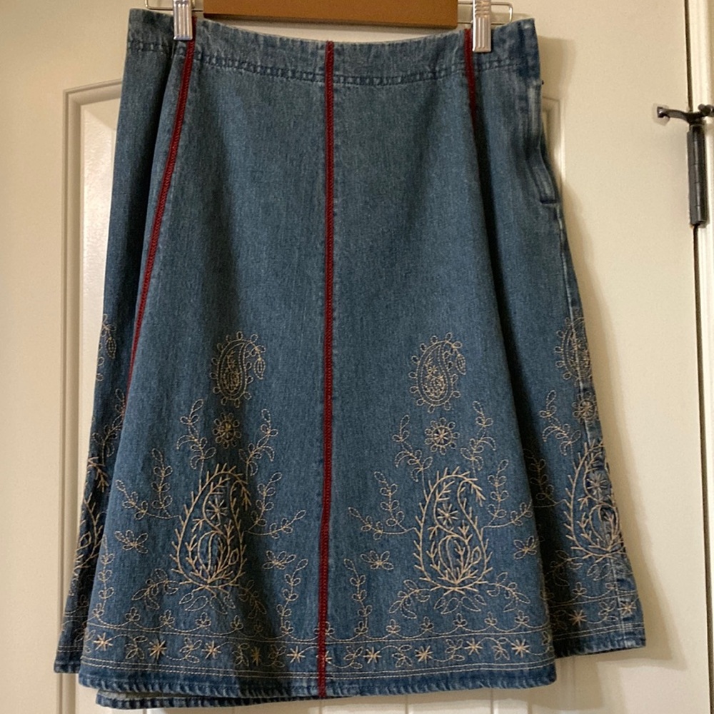 Liz Claiborne Denim Embellished A-Line Skirt